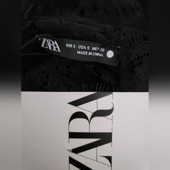 💕Zara Womens Lace Eyelet Boho Top Unlined Size S New - Picture 6 of 7